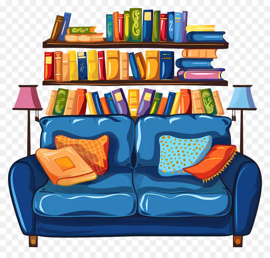 Sofa，Tumpukan Buku Yang PNG