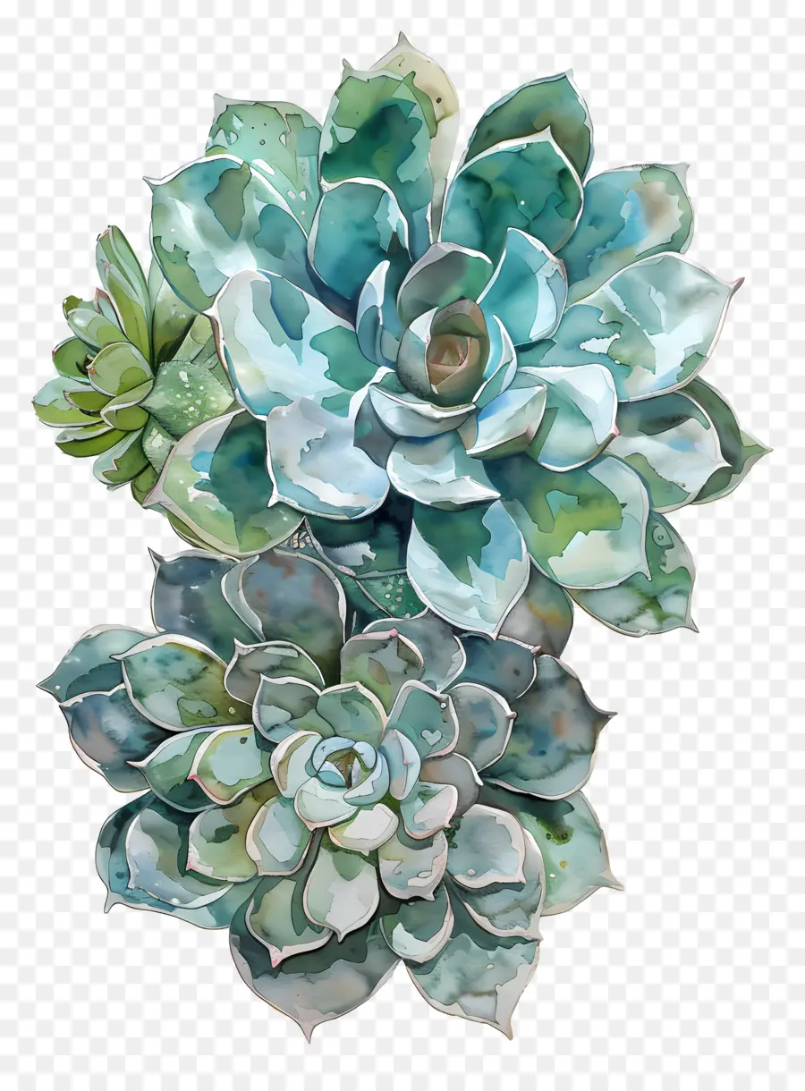 Succulents Echeveria，Tanaman Sukulen PNG