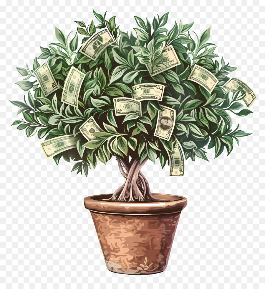 Pohon Dolar，Pohon Bonsai PNG