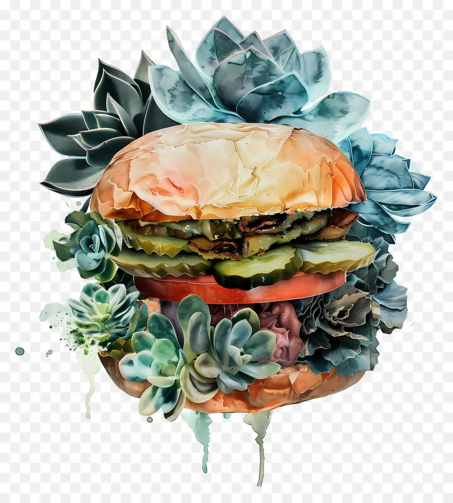 Burger，Sayur Burger PNG