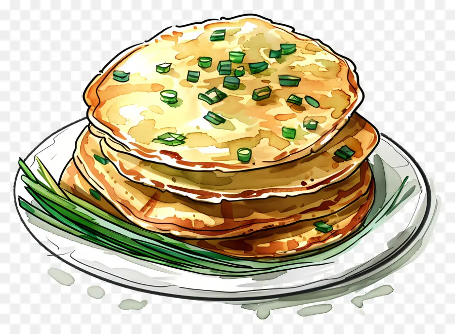 Scallion Pancake，Pancake PNG