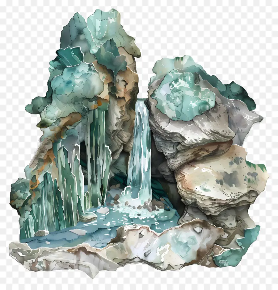 Air Terjun，Aquamarine PNG