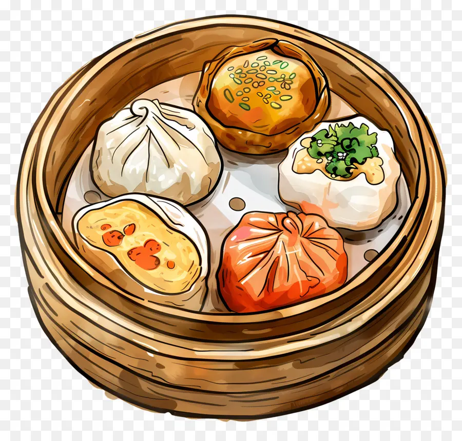 Dim Sum，Keranjang Kapal Uap PNG