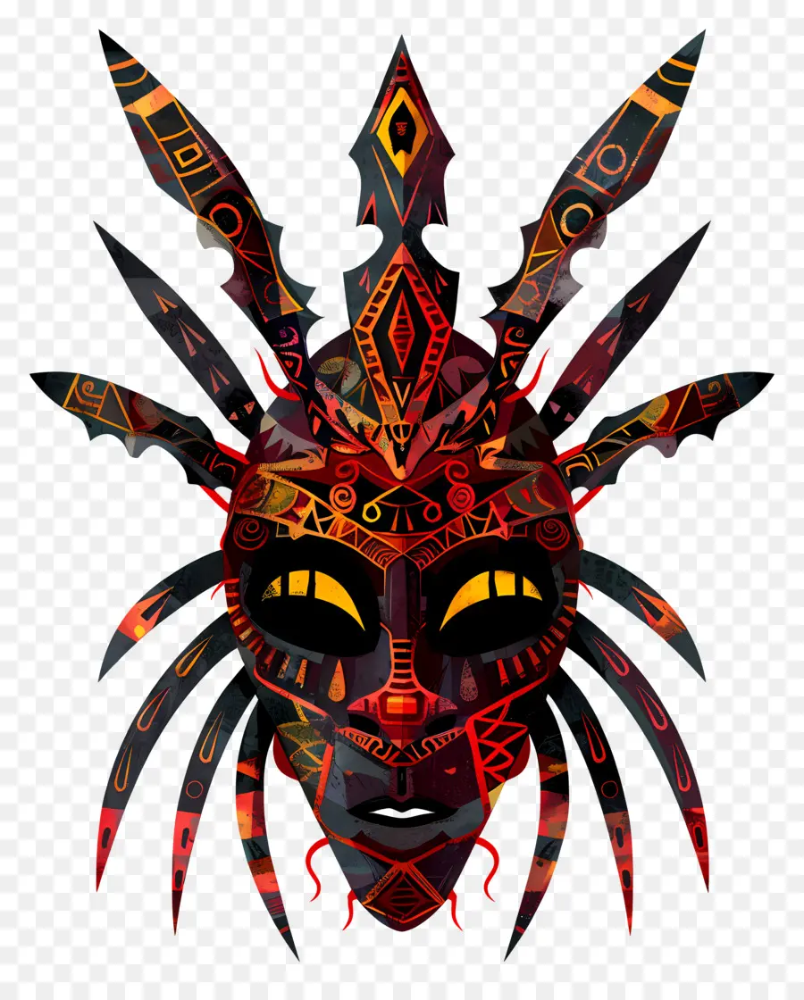 Masker Tribal，Topeng Hitam PNG