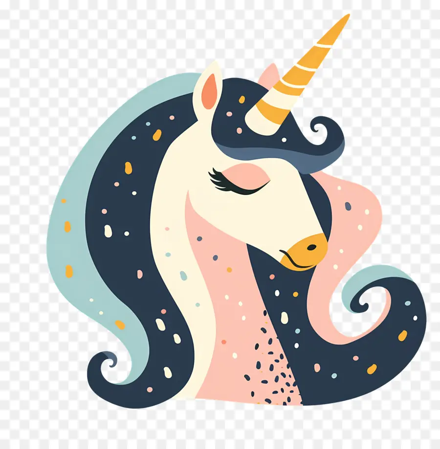 Unicorn，Rambut Biru PNG