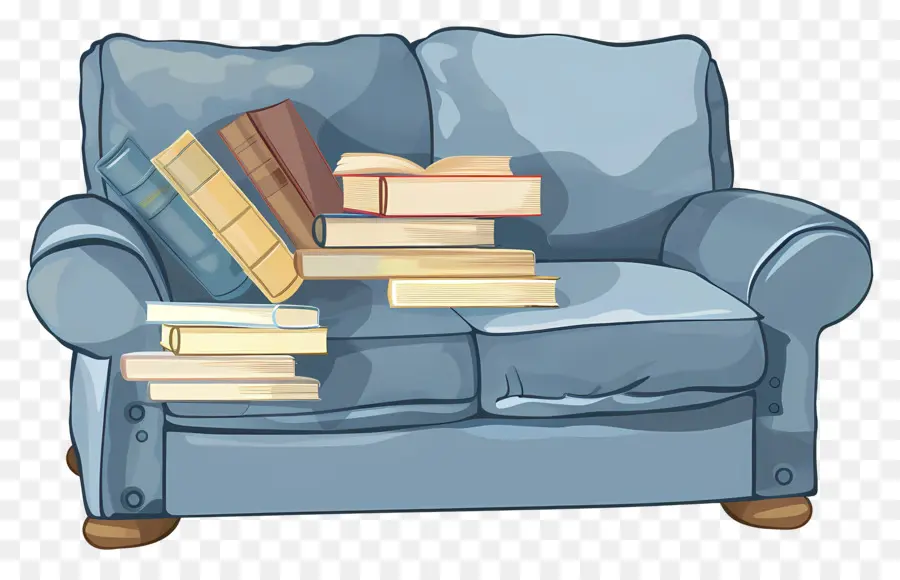 Sofa，Tumpukan Buku Yang PNG