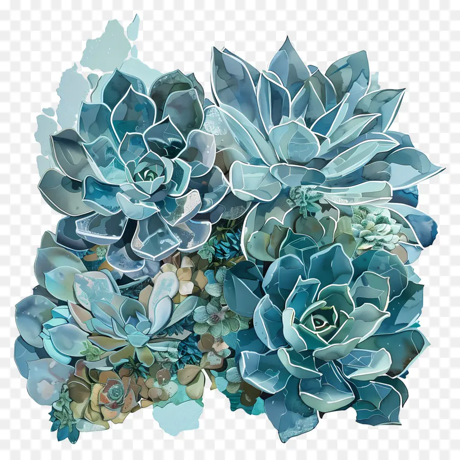 Succulents Echeveria，Tanaman Sukulen PNG