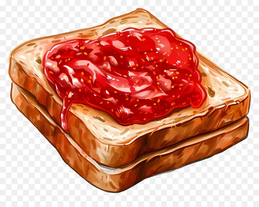 Macet Di Atas Roti Panggang，Stroberi Jelly PNG