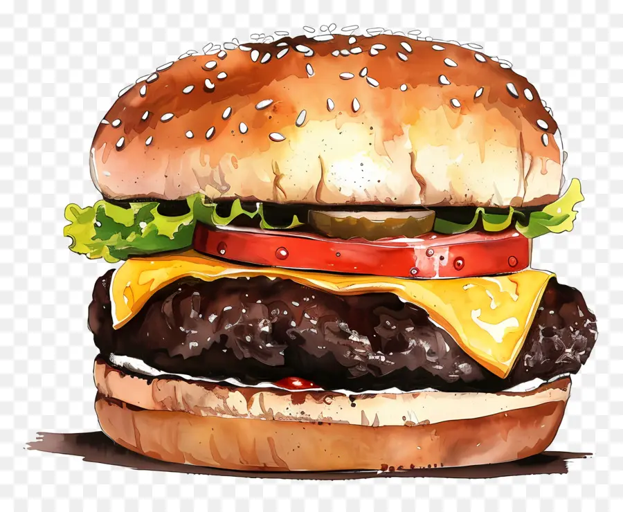 Burger，Burger Keju PNG