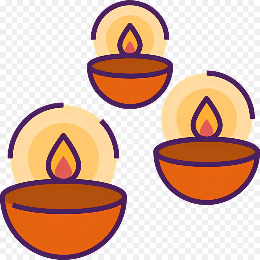 Diwali，Lilin Oranye PNG