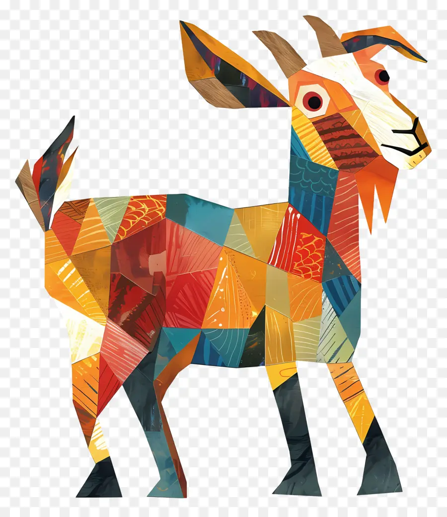 Kambing，Pola Geometris PNG