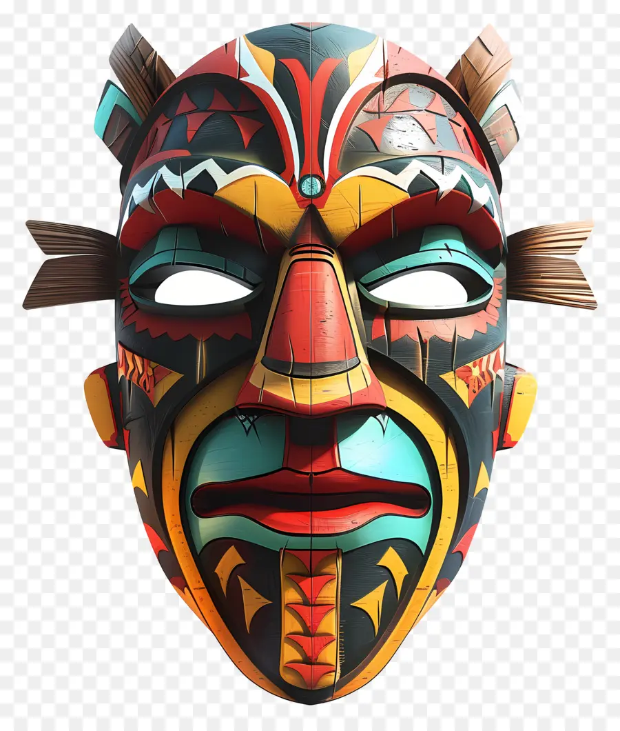 Masker Tribal，Topeng Berwarna  Warni PNG