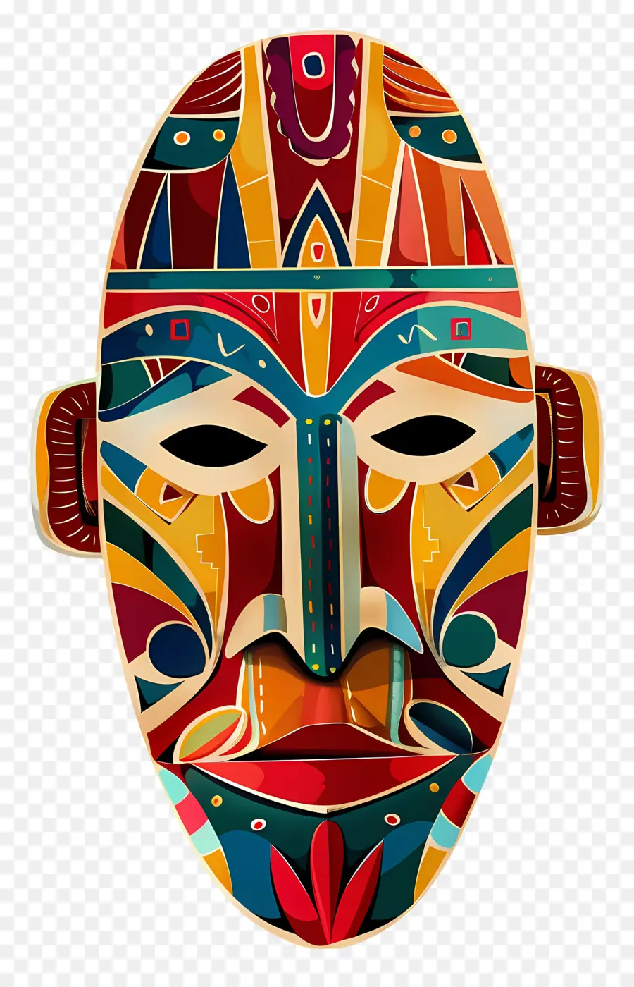 Masker Tribal，Topeng Berwarna  Warni PNG