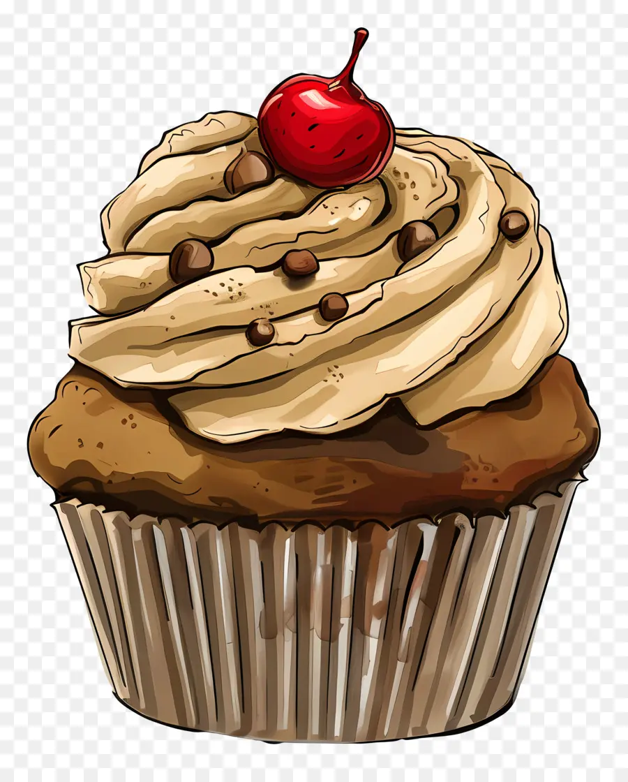 Kue Kemiri，Cupcake Dengan Ceri PNG