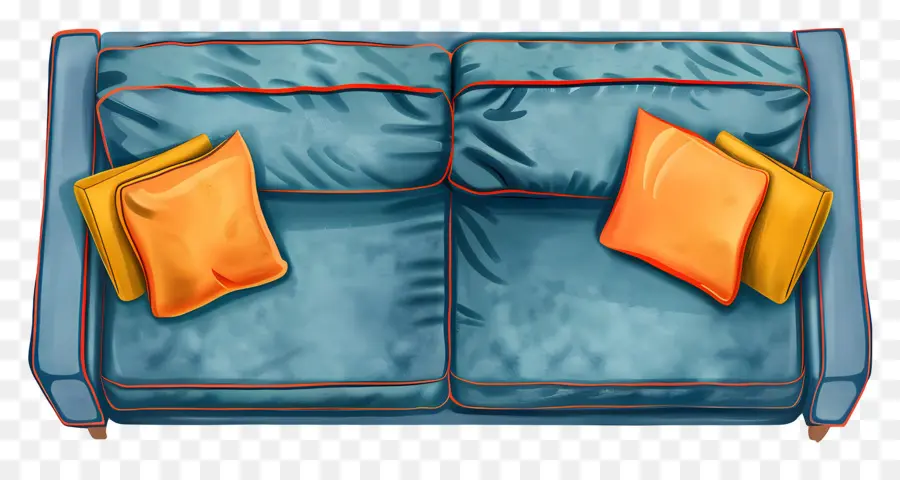 Sofa Atas Tampilan，Biru Sofa PNG