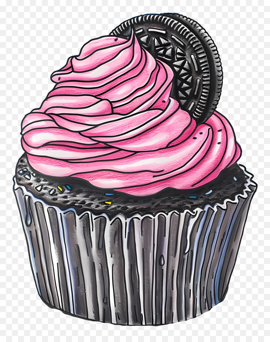 Oreo Cupcake，Merah Muda Cupcake PNG