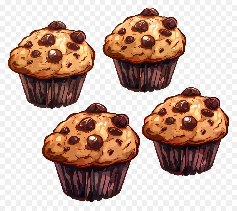 Muffin，Muffin Chocolate Chip PNG