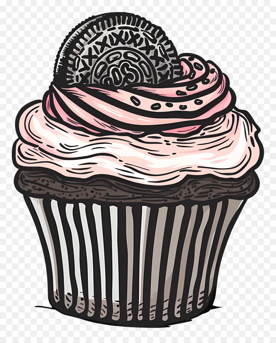 Oreo Cupcake，Cupcake Dengan Oreo PNG