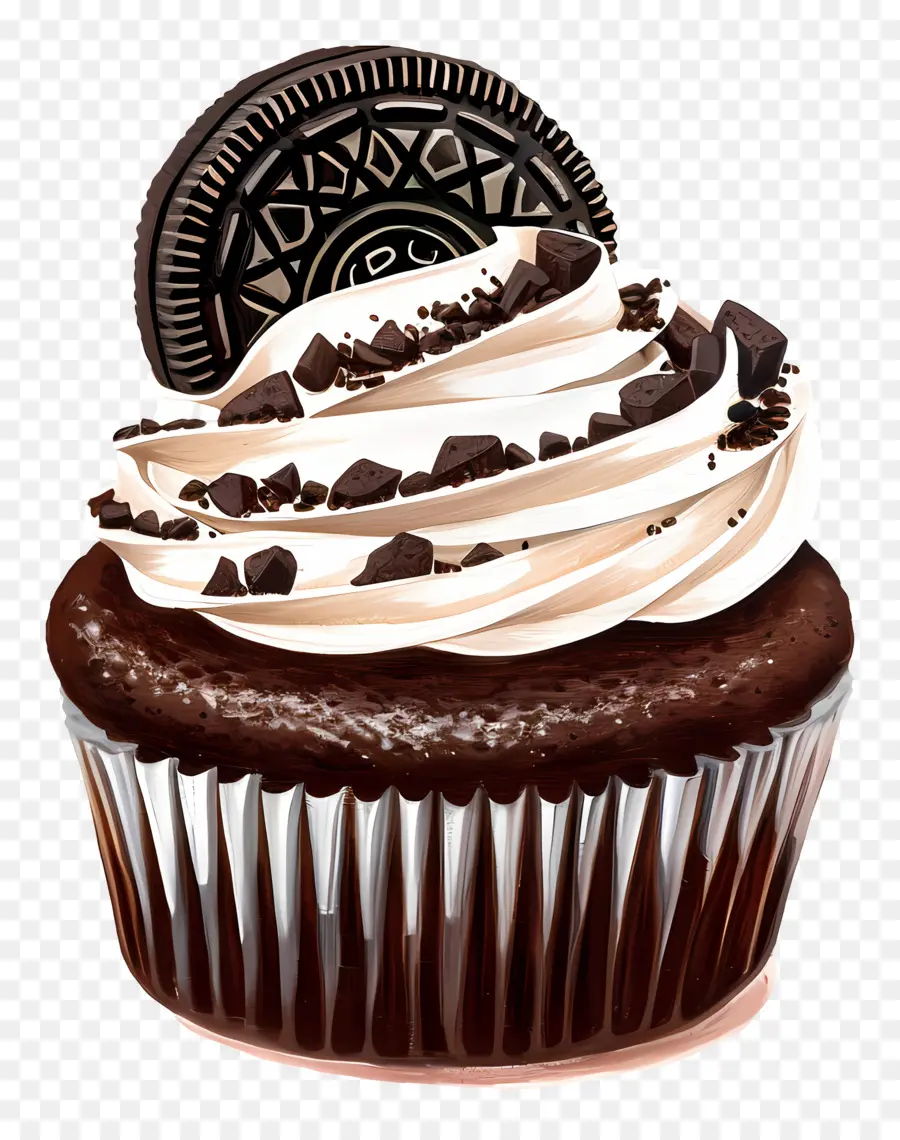 Oreo Cupcake，Cupcake Cokelat PNG