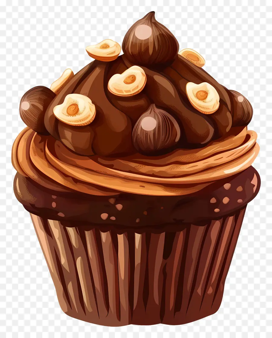 Cupcake Hazelnut，Cupcake Cokelat PNG