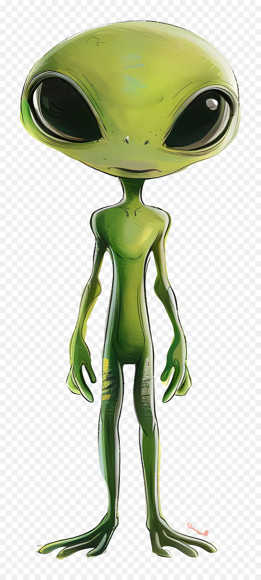 Kartun Asing，Alien Hijau PNG