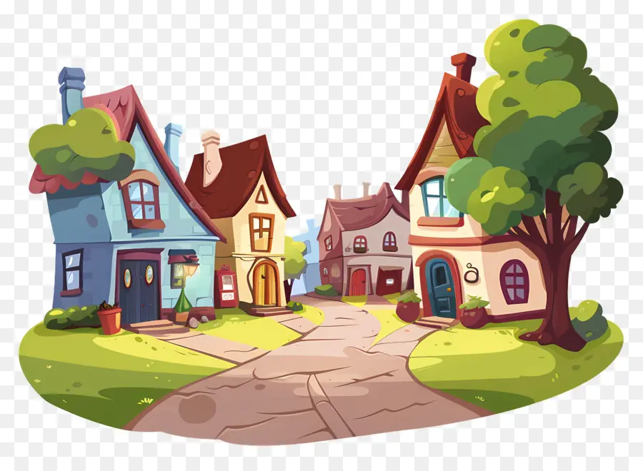 Jalan Kota，Rumah Doodle PNG