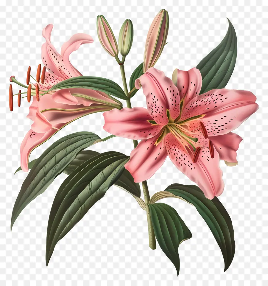 Pink Lily，Kelopak PNG