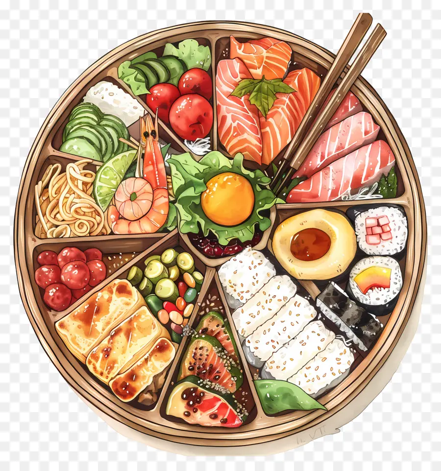 Bento，Sushi Piring PNG