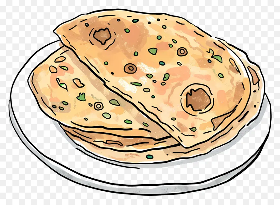 Aloo Paratha，Flatbread PNG