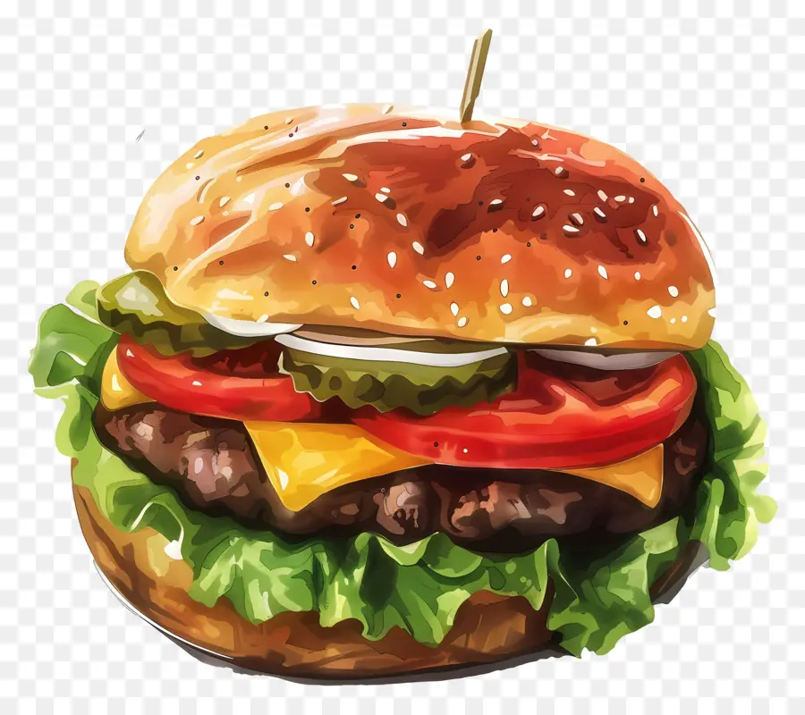 Burger，Burger Keju PNG