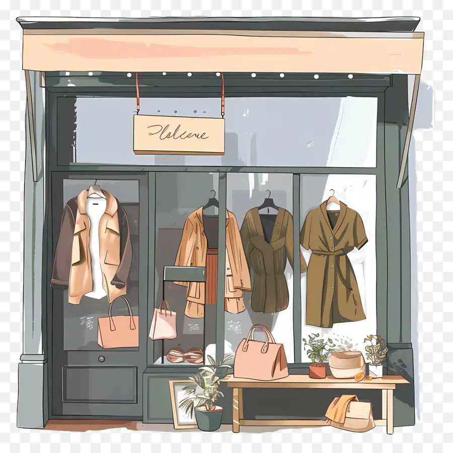 Butik Fashion，Storefront Pakaian PNG