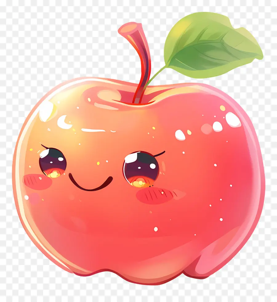 Kartun Apple，Tersenyum Apple PNG