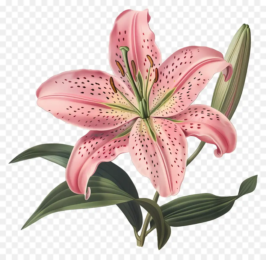 Pink Lily，Lili Merah Muda PNG