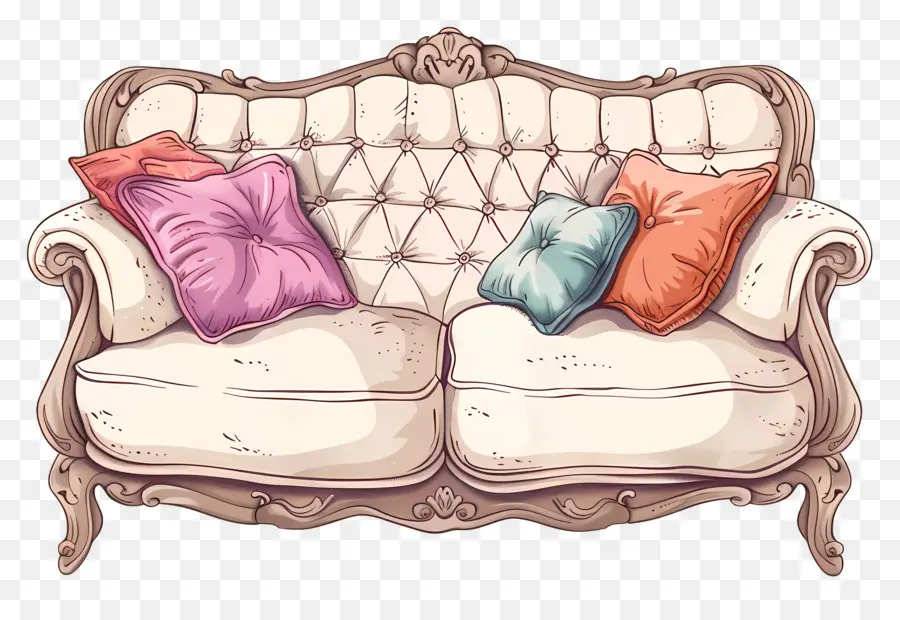 Sofa Dengan Bantal，Bantal PNG