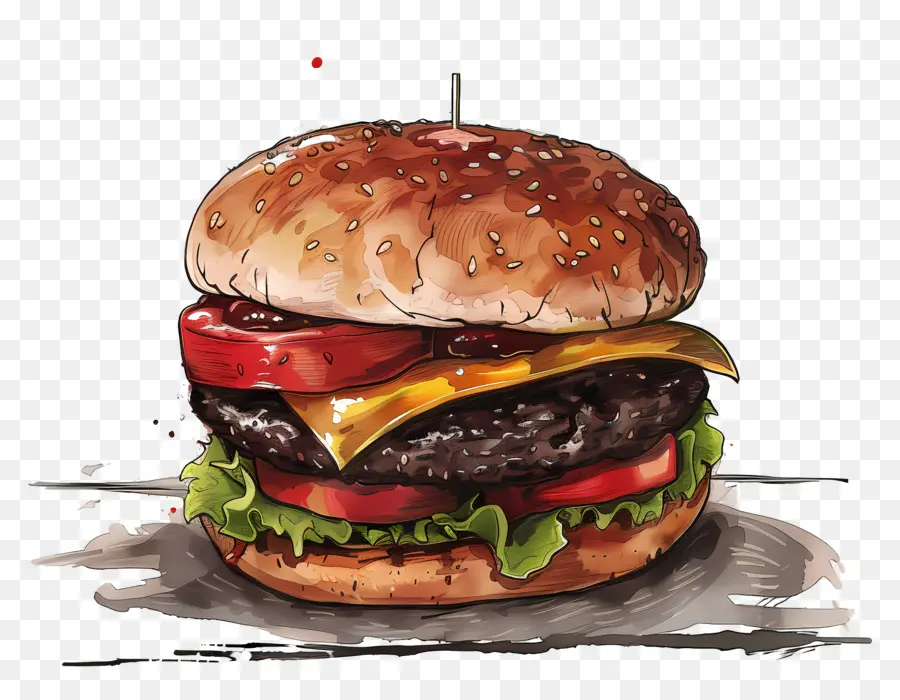 Burger，Burger Keju PNG