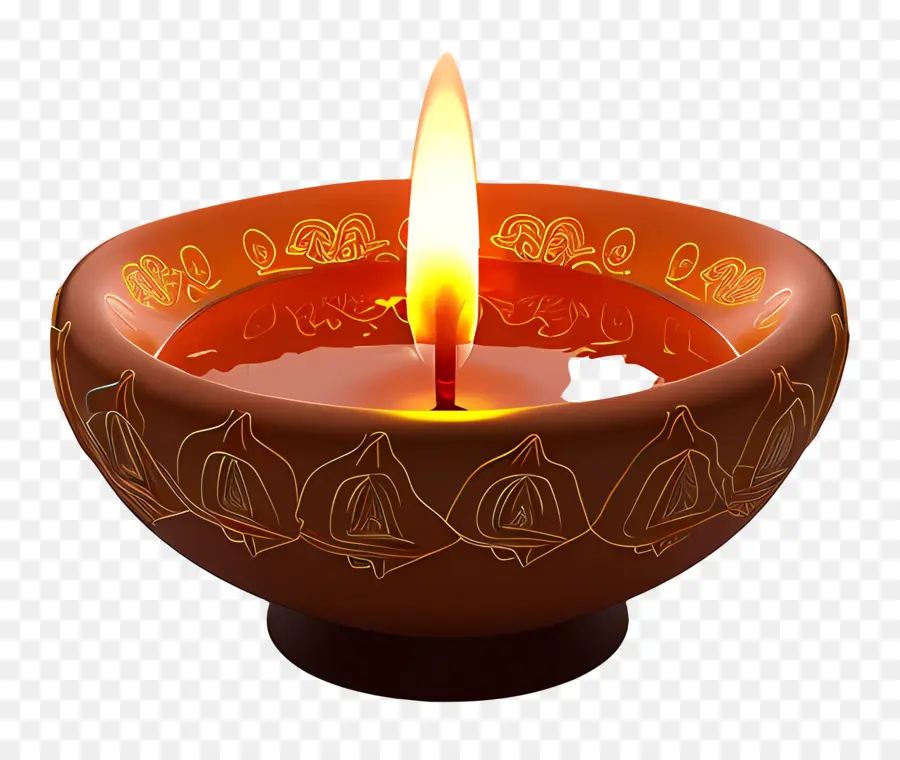 Diwali Lampu，Lampu Minyak Menyala PNG