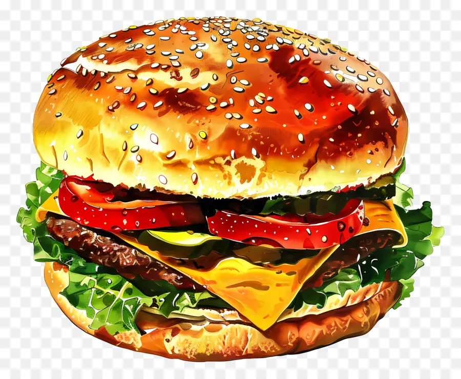 Hamburger，Burger Keju PNG