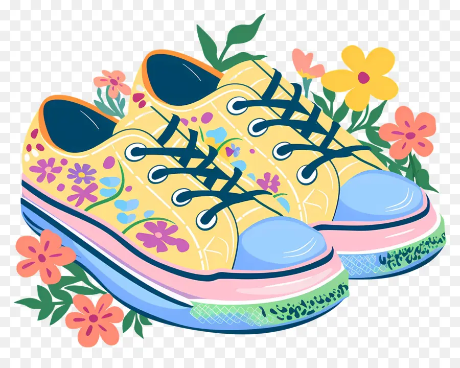 Sepatu Lucu，Sepatu Warna Warni PNG