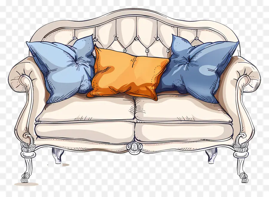 Sofa Dengan Bantal，Bantal PNG