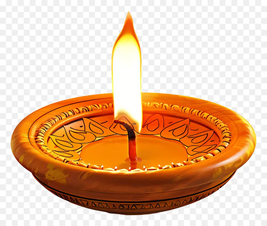 Lampu Diwali，Lampu Minyak Menyala PNG