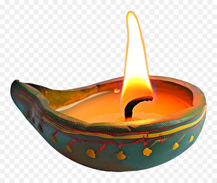 Diwali Lampu，Lampu Minyak Menyala PNG