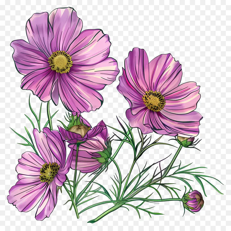 Bunga Cosmos，Pink PNG