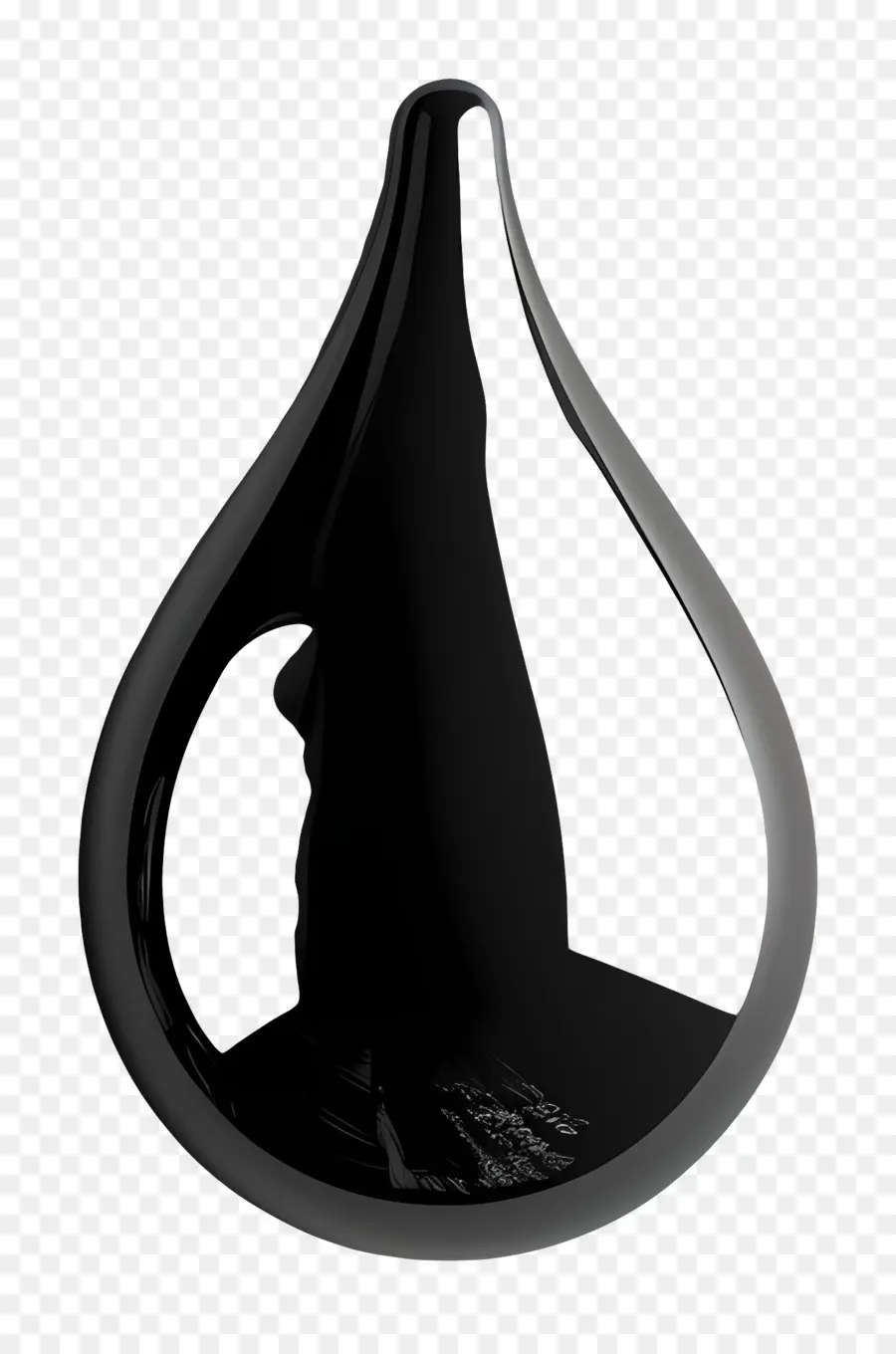 Drop，Patung Teardrop Hitam PNG