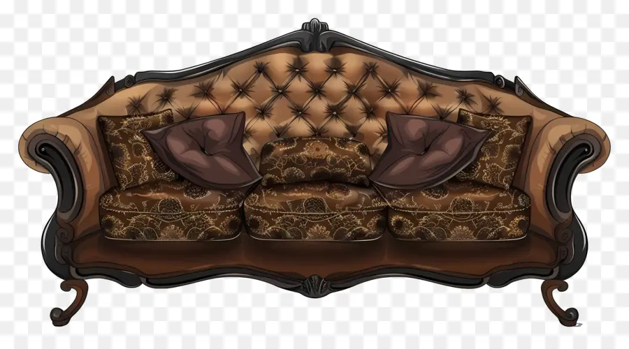 Sofa Dengan Bantal，Sofa Antik PNG