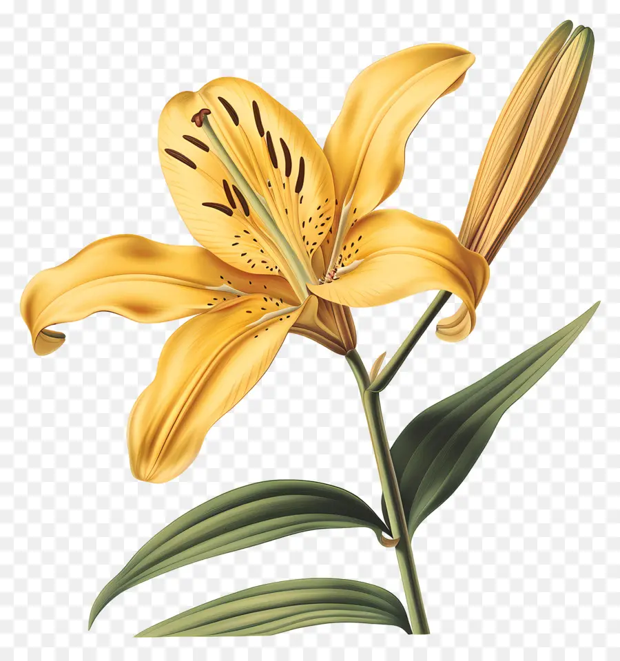 Lily Kuning，Bunga Kuning PNG