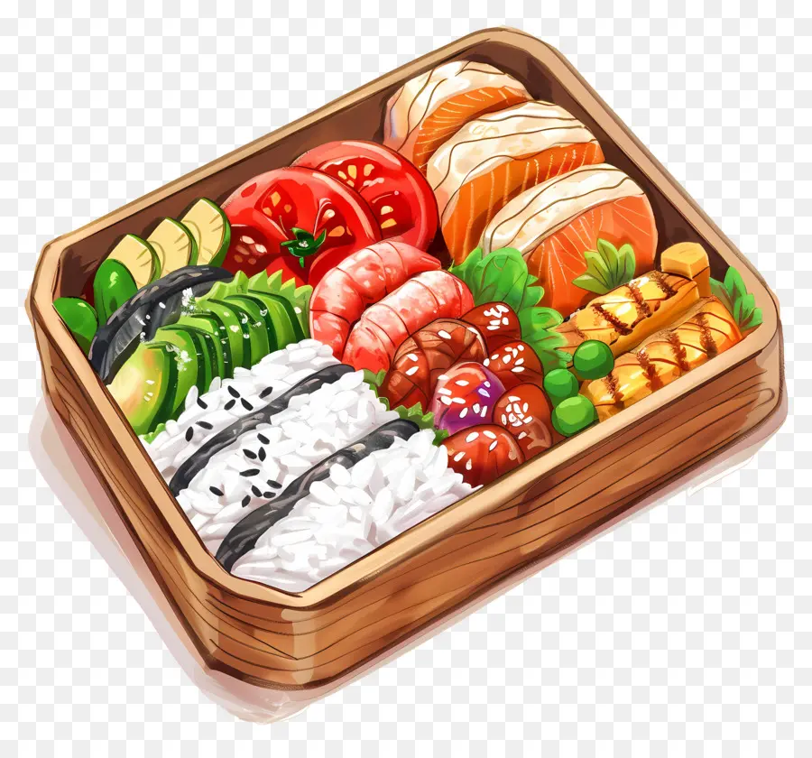 Bento，Kotak Sushi Bento PNG