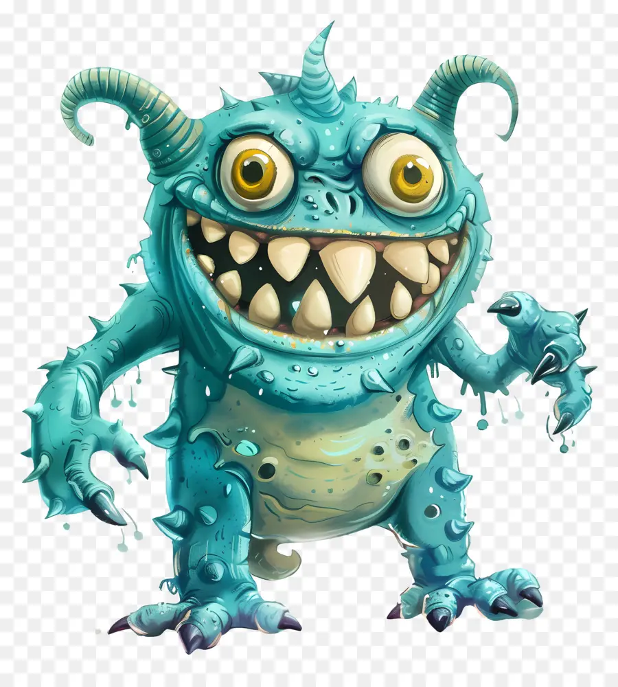 Kartun Monster，Rakasa Biru PNG