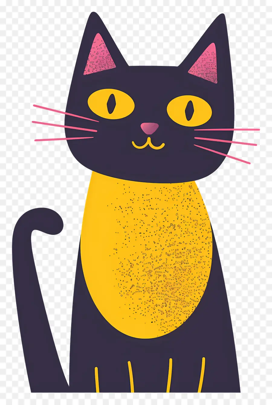 Kartun Kucing，Kucing Hitam Dan Kuning PNG