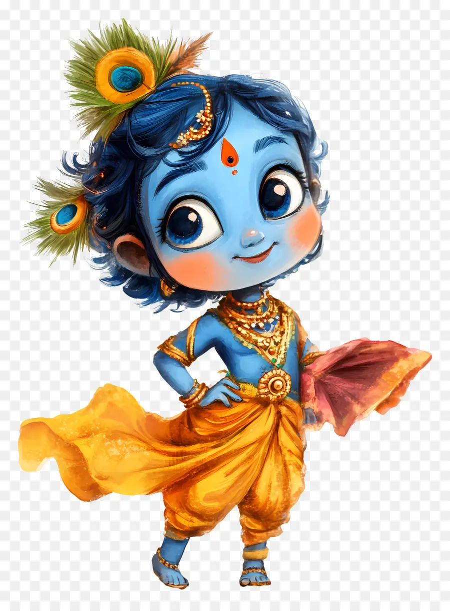 Janmashtami，Karakter Biru PNG