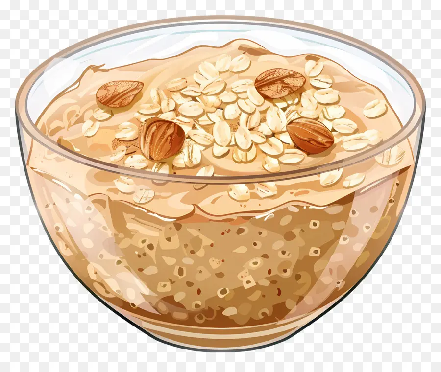 Semangkuk Oatmeal，Havermut PNG